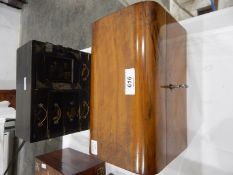 Victorian olive wood box, of rectangular form with shallow domed cover, 22cm wide,