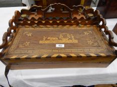 19th century walnut table-top writing slope, possibly Italian,