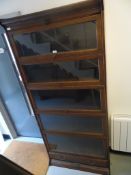 Oak Globe Wernicke-style five height bookcase,