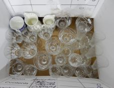 Assorted glassware including wines,