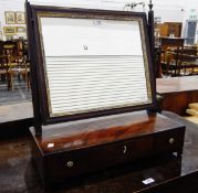 Georgian mahogany swing frame dressing table mirror with oval glass plate,