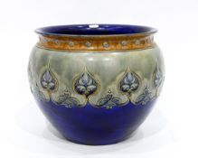 Royal Doulton large stoneware jardiniere of Art Nouveau design by Maud Bowden,