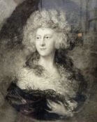 In the style of Gainsborough Victorian engraving Georgian lady, published by Agnew & Sons 1886,