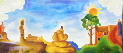 Quantity of oil paintings on canvas and panel (1 box)