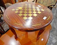 Eastern brass inlaid hardwood coffee table,