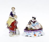 Quantity of china to include continental porcelain, vases and other figure groups,