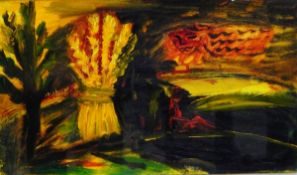 Christine Barnett (20th century) Oil on oil card 