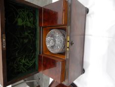 George III mahogany tea caddy,