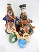 Two papiermache 'wobbling' Indonesian figures,