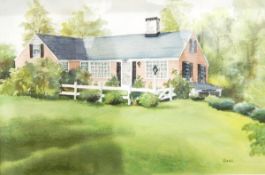 Four various watercolour drawings including two Middle Eastern scenes and a pastel landscape (4)