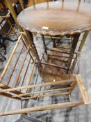 Two late Victorian twin rail towel horses,