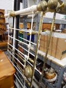 Brass rail and iron double bedstead