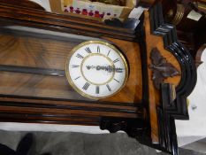 Wall clock, the enamel dial with Roman numerals with subsidiary seconds dial,