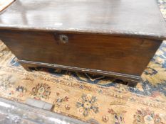 18th century elm blanket chest on bracket feet,