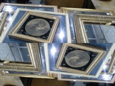 Large wooden frame, a gilt carved frame (af), a large bevel edged mirror within a gilt frame,