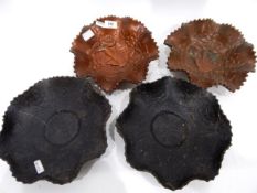 Pair of late 19th/early 20th century cast iron crinkle plates with moulded aesthetic-style