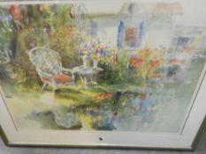 Colour print Garden scene Botanical print and After Victor Pasmore The Quiet River,