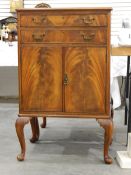 Pair of mahogany cabinets and contents of plated cutlery,