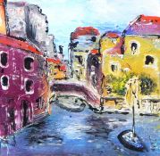 Pair of 20th century school continental oils on canvas landscapes,