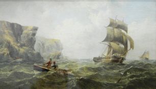 Henry Redmore (1820-1887) Oil on board Fishing vessels at sea,