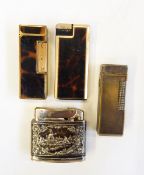 Dunhill silver plated pocket lighter of rectangular engine-turned form,
