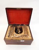 Watchmaker's staking tool with accessories, all fitted in Victorian mother-of-pearl inlaid box,