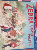 Zebra Grate Polish cardboard advertising sign, Reproduction WW II signs and others