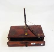 Postal scales within its original wooden case, the central part screws into the lid,