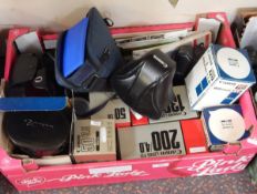 Canon F-1 camera with Hoya skylight lens together with five other Canon lenses, including 200/4.