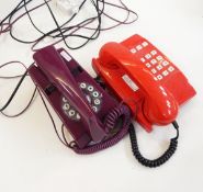 Two Trimline telephones and various other vintage plastic telephones (1 box)