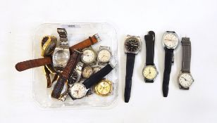 Quantity of gent's wristwatches including a silver Harwood, Olivia, Astral, Stabilo,