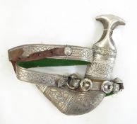 Omani Khanjar with curved steel blade,