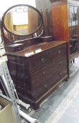 Edwardian mahogany and satinwood inlaid mirror-back dressing chest by Maple & Co,