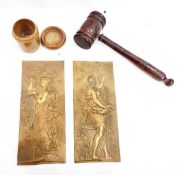 Turned wooden gavel,