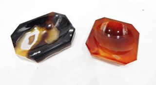 Two polished hardstone ashtrays