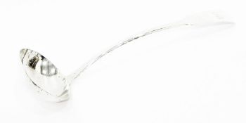 George IV silver soup ladle, fiddle pattern, Edinburgh 1826, maker Patrick Sutherland, 7oz approx.