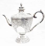Late Victorian four-piece silver teaset probably by Harrison Bros & Howson, Sheffield 1899/1900,