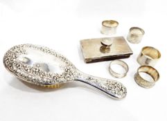 Silver napkin ring, Birmingham 1935 with jubilee mark, of oval engine turned form,