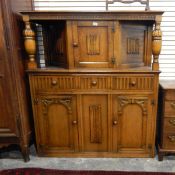 Reproduction oak court cupboard