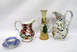 Royal Doulton Dickensware vase depicting Tony Weller, of two-handled tapering cylindrical form,