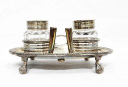 Small George III silver inkstand by Burrage Davenport, London 1778,