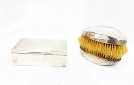 Silver cigarette case, Birmingham 1916, of plain rectangular form,