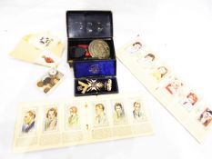 Quantity of collectables to include ACC Long Service medal, various coins, medallions, silks,