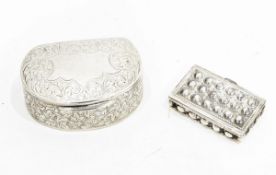 Victorian silver box by F W Turton Limited, London 1897, of shaped oval form,
