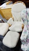 Rocking chair and matching footstool CONDITION REPORT: C