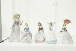 Lladro porcelain figure of an angel with a lyre,