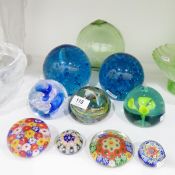 19th century fisherman's float, Victorian blue dumpy weights,