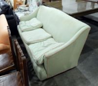 Three-seat settee with loose squab cushions