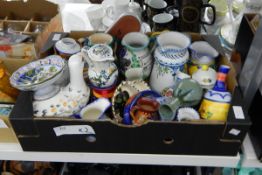 Two boxes of ceramics, jugs, etc.