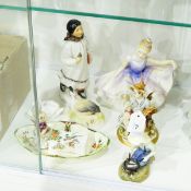 Royal Doulton figure of the river boy, Capo di Monte figure of a seated boy,